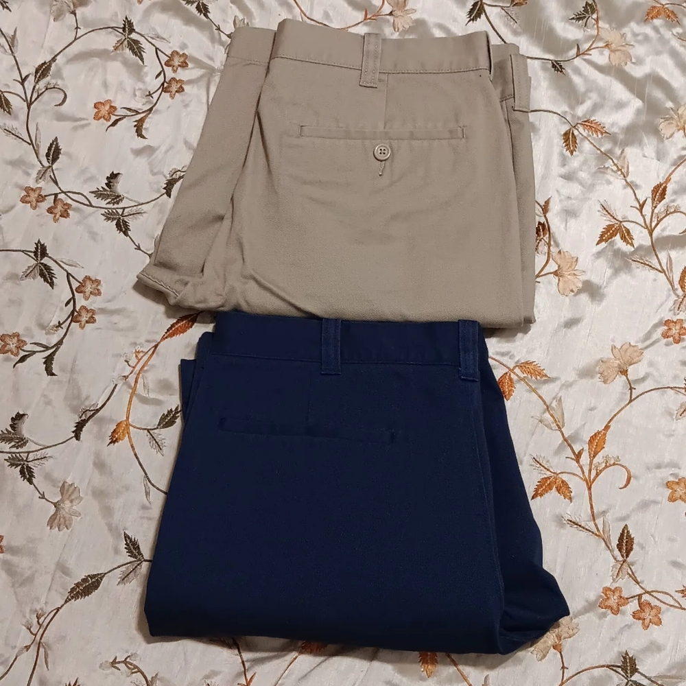 J. Crew Rivington Bundle(2) Shorts Sz33W Khaki/ Navy Blue Flat Front - Picture 14 of 14